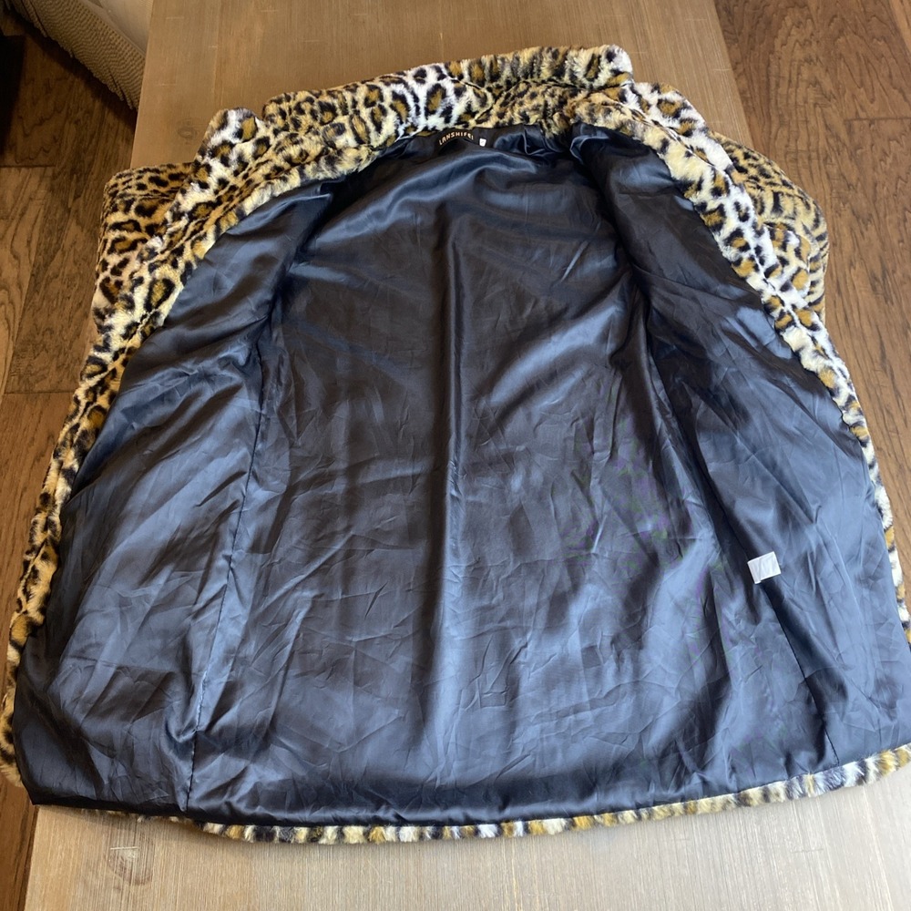 Women's LANSHIFEI Leopard Faux Fur Coat SUPER SOFT Coat Size‎ Small Old Money - Picture 6 of 10